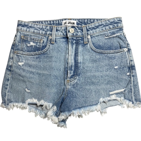 Le Jean by Charlie Gay Distressed Denim Shorts Size 28 Medium Wash - Picture 2 of 5